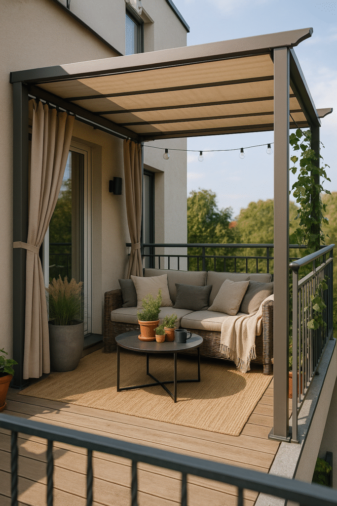 pergola na balkonie w bloku