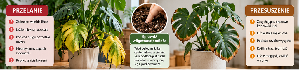 Przelanie czy przesuszenie monstery?