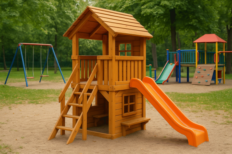 Dowolny tytuł wybrany przez wykonawcę związany z działalnością klienta – drewniane domki dla dzieci